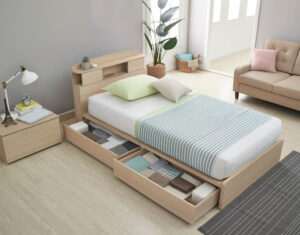 For the Minimalist- Bed with hidden storage